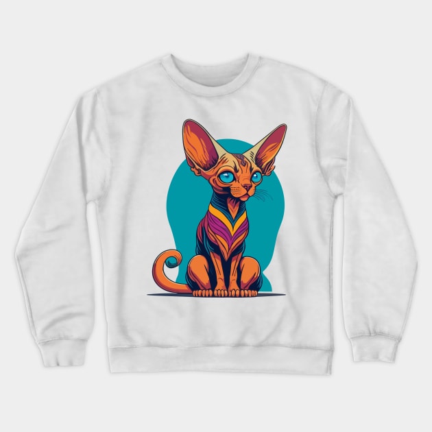 Cute Sphinx Cat Crewneck Sweatshirt by SpriteGuy95